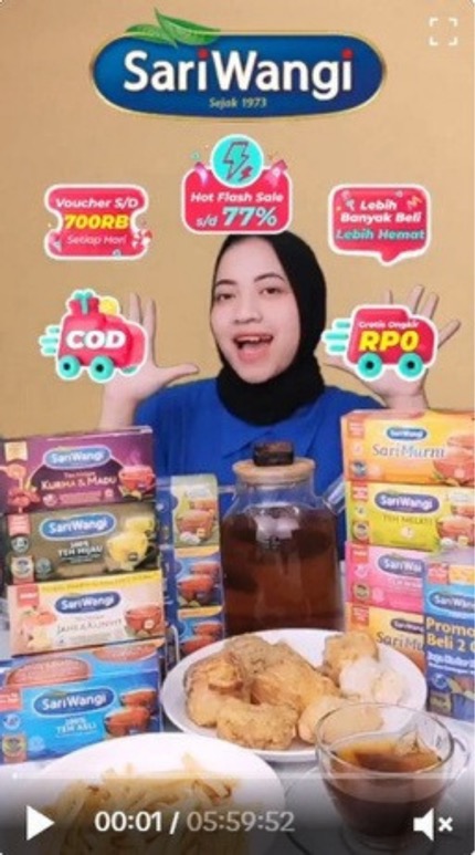 Sesi live commerce kategori F&B